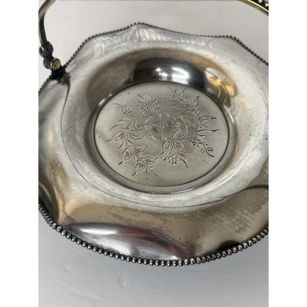 Antique Barbour Silver Co Quadruple Silverplate Bridal Basket Dish 1892-1898 GUC - Picture 12 of 16